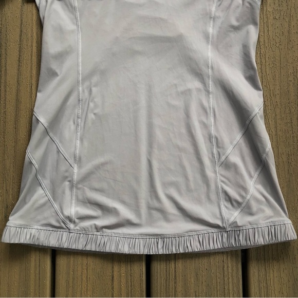 Lululemon Light Grayish Blue Featherweight Hooded 1/4 Zip Long Sleeve Cover Sz 4 - Picture 4 of 9